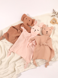 Tongtu Soft 100% Cotton Bunny Gift <b>Thickness</b> Baby Lovely Security <b>Blanket</b> Adorable Animal Design for Babies Sleep & Daytime Use - Product Image 3