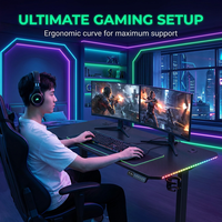 Bureau de jeu et d'apprentissage AOR au design moderne en L, silencieux, avec mémoire, relevable, pour e-sport, avec effets RGB multiples, vente en gros usine