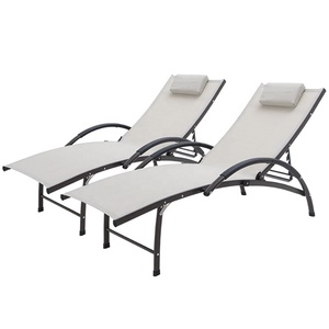 Mode Moderne Classique Blanc Piscine Plage Soleil Chaise longue Mobilier D'extérieur Blanc Chaise Longue - Product Image 6