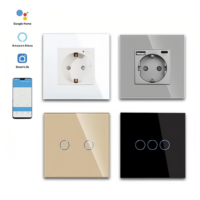 EU/UK 1234 Gang Home Tuya WiFi interruptor inteligente con neutral Smart Home Touch interruptor de luz de pared eléctrico vidrio PC panel de aluminio