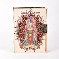 Acheter Journal intime en cuir véritable Mère Terre Vintage Journal en cuir imprimé d'ombres Grimoire Deckle Bord Papier