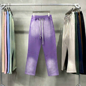 Custom Luxury Men's French Terry Mid Waist Elastic Waist Straight Leg Sweatpants 100% Cotton Smart Casual Winter Quick Dry - Product Image 1