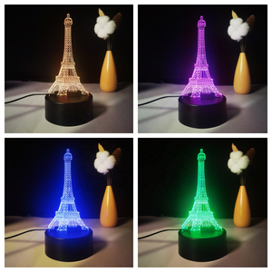 3D Art LED Night Lamp with <b>Remote</b> Control ABS Material Luminous Crystal Decor for Desktop or Bedside for Home Decor - Product Image 3