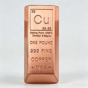 Copper Plaque One Pound .999 Fine Cu Periodic <b>Table</b> Rectangle Art Collectible USA Made Stamped Copper Bullion bar - Product Image 1