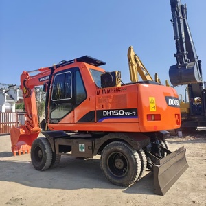 Excavatrice sur pneus d'occasion Doosan DH150W -7 de haute qualité, engin de construction Doosan DH150W -7 d'occasion en stock - Product Image 1