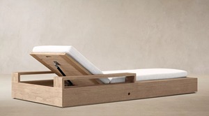 Chaise longue d'extérieur en teck personnalisée, dossier réglable, chaise longue en teck résistante aux intempéries avec coussin pour patio et bord de piscine - Product Image 4