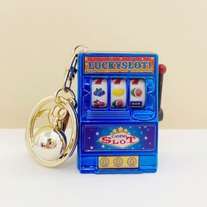 Top Sale Colorful Funny Game Plastic Slot Machine <b>Key</b> <b>Chain</b> Mini Slot Games Party Gifts Souvenirs - Product Image 1