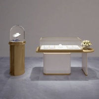 Meubles de luxe en acier inoxydable MDF vitrine à bijoux vitrine en verre avec lumière pour comptoir et salle d'exposition