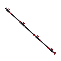 KALIOU Z054 Support à trois nœuds en alliage d'aluminium, bras magique universel multifonction avec vis 1/4 et rotule, noir+rouge