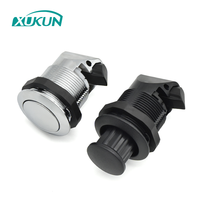 Serrure à came en plastique chromé XK253 avec bouton poussoir à came plate, cylindre de serrure à came de 35 mm, sans clé