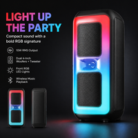 HANSUO HS-TD04A2 Speaker Pesta Portabel Dual 4 Inch dengan Tweeter Khusus, Lampu Depan Multiwarna, dan Desain Ringkas