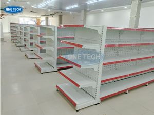 Étagère gondole à 5 niveaux perforée pour supermarché, 1,8 m, légère, avec revêtement en poudre, autoportante, verticale - Product Image 3