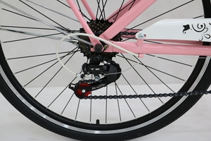 <span class=keywords><strong>Bicicleta</strong></span> Urbana para Niñas, Color Rosa, <span class=keywords><strong>24</strong></span> <span class=keywords><strong>Pulgadas</strong></span>, 7 Velocidades, Cuadro de Acero, Estilo Retro, para Estudiantes y Viajeros Diarios, Venta al Por Mayor - Product Image 3