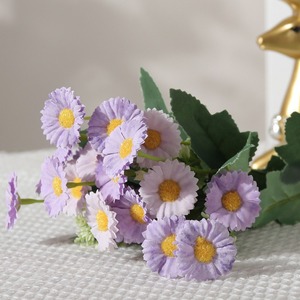Bouquet de marguerites artificielles Dream Castle, fleurs en plastique et soie, blanc, rose, violet, jaune, rose rouge, décoration de mariage, décoration de la maison, photographie - Product Image 3