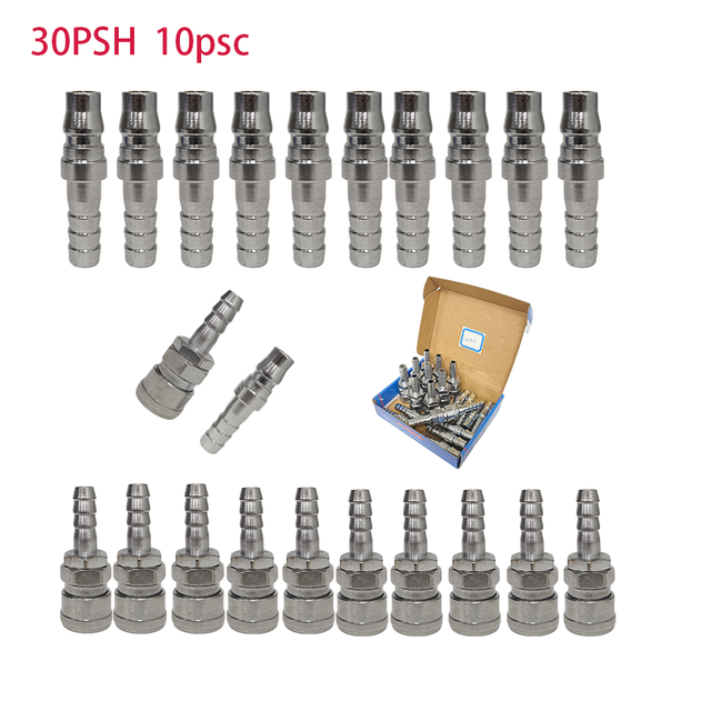 20/30/40PSH Pneumatic Quick Release Coupling for Air Compressor Hose 8/10pcs Se