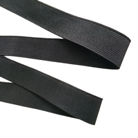 Bande élastique noire mercerisée de 2,5 cm, épaisseur standard, en promotion du fabricant