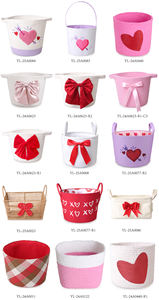 वैलेंटाइन के दिन की शादी पार्टी के लिए मिठाई गुलाबी दिल डिजाइन सजावटी टोकरी - Product Image 3