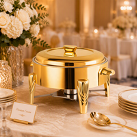 Matériel de restauration, chauffe-plats en acier inoxydable carré de 6 litres, réchaud doré pour buffet
