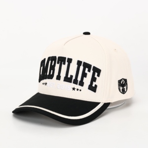 Gorra de Béisbol de Alta Calidad de 5 Paneles, Color Blanco Hueso, Personalizable, Tela de Sarga de Algodón, Visera Curva, Bordado 3D, Estilo Común - Product Image 1
