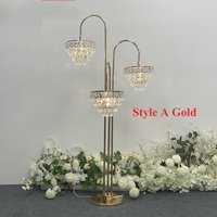 Lustre en cristal pour mariage, 3 têtes, éclairage LED au sol pour centres de table et décoration de scène
