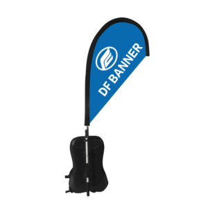 China Supplier Custom Outdoor Advertising Knitted Beach Flag Teardrop Shape Backpack Flag