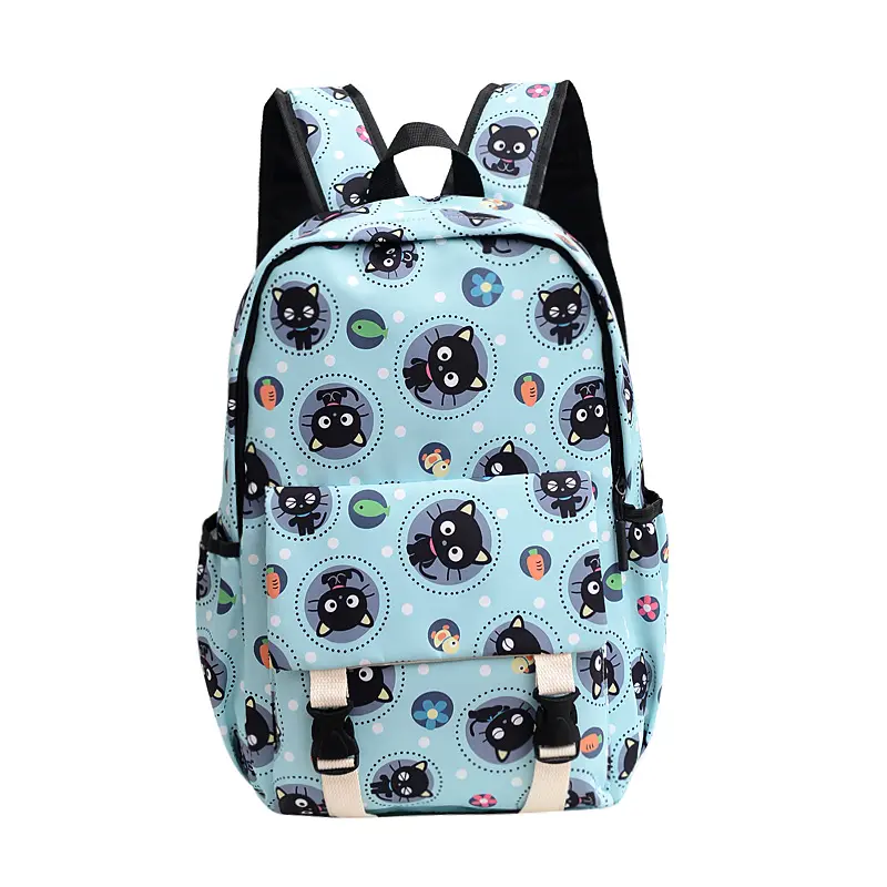 Heopono Nylon stampa Picnic Travel Cat Student semplice ed elegante borsa da scuola grandi ragazze adolescenti grandi zaini carini per bambini