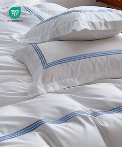 Ensemble de housse de couette de style multiple pour hôtel, coton 60s tissé uni, biologique, 300TC, taille Queen <span class=keywords><strong>King</strong></span>, ensemble de literie toute saison - Product Image 3