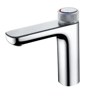 बाथरूम Faucets डिजिटल बेसिन नल पीतल क्रोम मढ़वाया शीतोष्ण प्रदर्शन का नेतृत्व किया