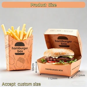 Boîte d'emballage pour hamburgers en carton blanc de qualité alimentaire, <span class=keywords><strong>promotion</strong></span> usine, logo personnalisé imprimé, pour <span class=keywords><strong>KFC</strong></span> - Product Image 2