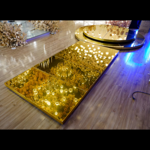 Ventes directes d'usine décoration de mariage moderne plate-forme de scène LED toile de fond décor métal étoile chemin éclairage