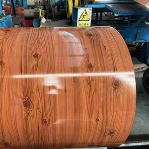 우드 그레인 색상 코팅 아연 도금 코일 <span class=keywords><strong>PPGI</strong></span> 지붕 시트 우드 그레인 Pppgi 용 스틸 코일 - Product Image 1