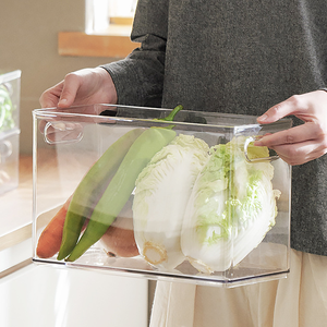 Single Square Plastic Pull-Out <strong>Fridge</strong> Organizer with Freezer Bin Stackable Food <strong>Storage</strong> <strong>Box</strong> - Product Image 1
