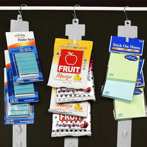 Bandes de présentation en plastique à 9 stations avec crochet en S pour présentation en magasin avec en-tête pour étiquette - Product Image 6