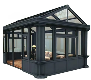 Kit de véranda moderne en aluminium, nouveau design, économique, extensible, mobile, maison en verre autonome, serre - Product Image 1