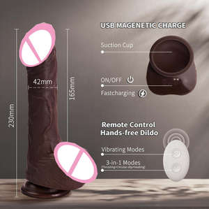 Amazon 8 Zoll Realistischer Vorhaut-Silikon-Vibrator Wasserdicht Tragbar Großes Weiches Erwachsenen-Sexspielzeug für Frauen - Product Image 6