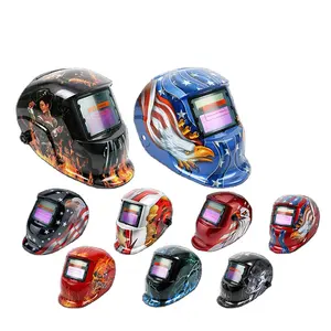 RHK Careta Electronica Para Soldar OEM Multiple Pattern Stickers TIG Solar Auto Darkening Automatic Digital Welding Helmet