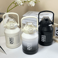 Bouteille d'eau réutilisable de 1100 ml pour le sport et la gym, en acier inoxydable, pour l'extérieur, avec double ouverture et ouverture à un clic