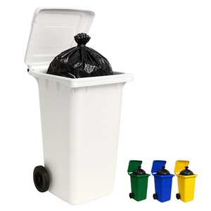 Plastic Garbage Can 120 Litre With Wheels Lid And Handle For Outdoor Use - Product Image 1