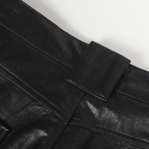 <span class=keywords><strong>Pantaloni</strong></span> OEM a Gamba Larga in Ecopelle Effetto Chiaro, Vestibilità Comoda con Tasche e Cerniera, Stile Svasato e Sciolto - Product Image 4