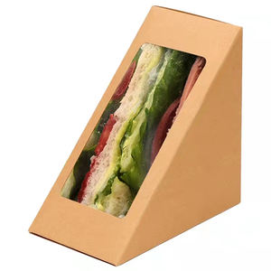 Meilleures boîtes à <span class=keywords><strong>sandwich</strong></span> triangulaires <span class=keywords><strong>en</strong></span> papier kraft écologique et robuste personnalisées <span class=keywords><strong>en</strong></span> usine avec fenêtre pour emballage alimentaire et <span class=keywords><strong>boulangerie</strong></span> - Product Image 6