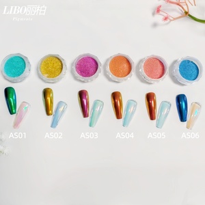 LIBO 2026 Polvo Aurora Semitransparente de Verano, 6 Colores, Polvo Fino para Uñas, Polvo Cromado Espejo - Product Image 6