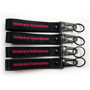Keychain Carabiner Woven Jet Fabric Promotional Gifts <b>Customized</b> <b>Key</b> Tag - Product Image 2