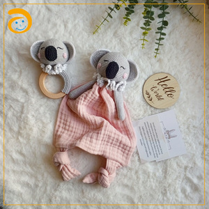 Bunny Rattle Teething Toy <span class=keywords><strong>Crochet</strong></span> Lovey Manta DE SEGURIDAD Bunny, Bunny Lovey Gift <span class=keywords><strong>para</strong></span> recién <span class=keywords><strong>nacido</strong></span> Set - Product Image 3