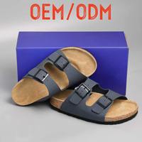 Sandalias de Corcho de Dos Tiras al por Mayor, Sandalias de Cuero Nubuck Premium, Suministro Directo de Fábrica, MOQ Bajo, Logotipo Personalizado, Zapatos Nuevos para Hombre y Mujer 2026