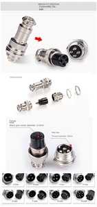 Enchufe de aviación de alimentación de cable GX12 macho hembra impermeable plateado conector de enchufe de aviación de 3 4 5 6 7 8 9 Core - Product Image 5