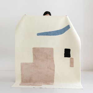 Tapis Shaggy en Fausse Fourrure <span class=keywords><strong>de</strong></span> Designer Moderne Simple Nordique Cachemire Fausse Laine Salon Paillasson Canapé Tapis - Product Image 1