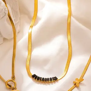 Exaggerated Snake Statement Necklaces Black Cz Long Trendy Snake Jewelry Necklace