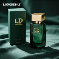 Botellas de Perfume Rectangulares Personalizadas, Mate, Ecológicas, Reciclables, de 30ml, 50ml, 100ml, de Vidrio Transparente Verde con Caja de Empaque