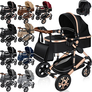 Cochecito de <span class=keywords><strong>Bebé</strong></span> de Lujo 3 en 1, Carrito de <span class=keywords><strong>Bebé</strong></span>, Silla de Paseo, Kinderwagen con Asiento para Automóvil, Cochecito Plegable 3 en 1 con Bolsa para Mamá - Product Image 5