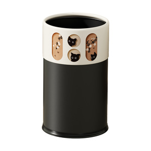 Cylindrical Metal Trash Can 12L Above Big Size Indoor Use For Bedroom Living Room - Product Image 5
